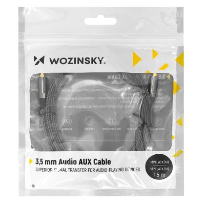 6. Wozinsky Universal Miniklinkenkabel 2x AUX Kabel 1,5 m schwarz