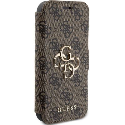 4. Guess 4G Metal Logo Hülle für iPhone 15 Pro – braun