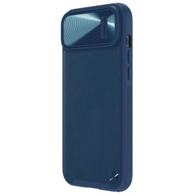 3. Nillkin CamShield Leather S Case iPhone 14 Plus Hülle mit Kameraabdeckung blau