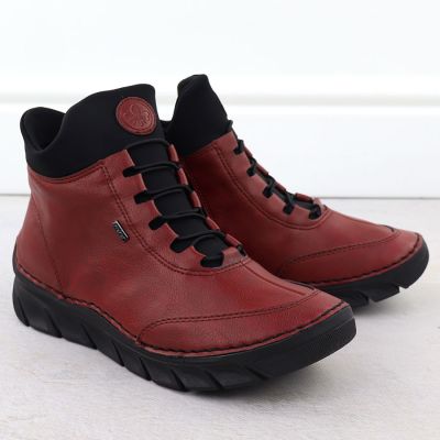 3. Gefütterte schwarze Damen-Ankle-Boots Rieker 55069-35