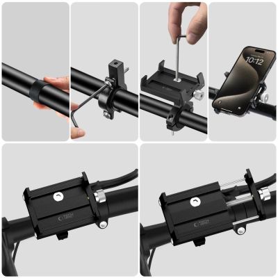 5. Tech-Protect V4 Telefonhalter für Fahrradlenker – Schwarz