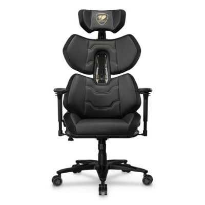 COUGAR Terminator Elite Gold Gaming-Stuhl, gepolsterter Sitz, Schwarz, Gold