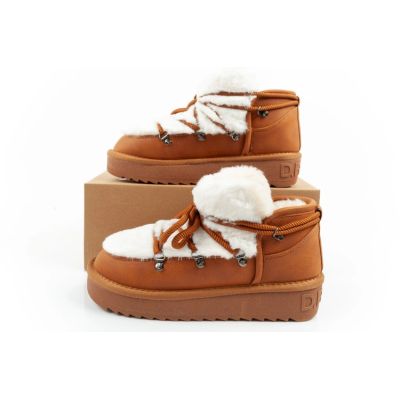 10. D.Franklin Damen Winter Schneestiefel Modische Fellfütterung Braune Stiefeletten