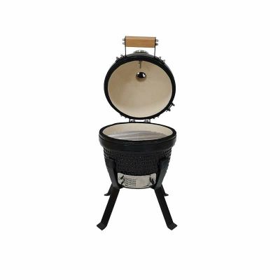 8. Kamado Bono Picnic Keramikgrill, 13 Zoll, Kamado-Grillwagen, Holzkohle (Brennstoff), Schwarz