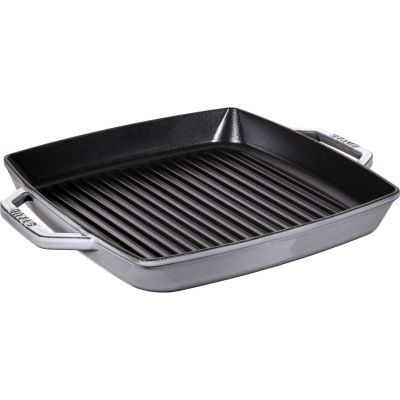 2. STAUB Quadratische Grillpfanne aus Gusseisen mit zwei Griffen, 33 cm, Graphit 40511-785-0