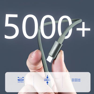 8. PD60W USB-C-zu-USB-C-Digitaldisplay, 1,2 m Nylonkabel – grün