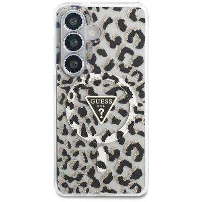 3. Guess IML Leopard Print Triangle MagSafe Hülle für Samsung Galaxy S26 - Schwarz