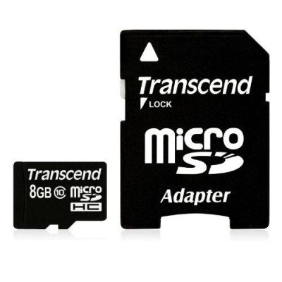 8 GB Transcend SDHC Class 10 microSD-Karte mit Adapter