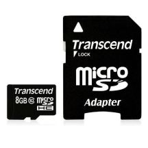 8 GB Transcend SDHC Class 10 microSD-Karte mit Adapter