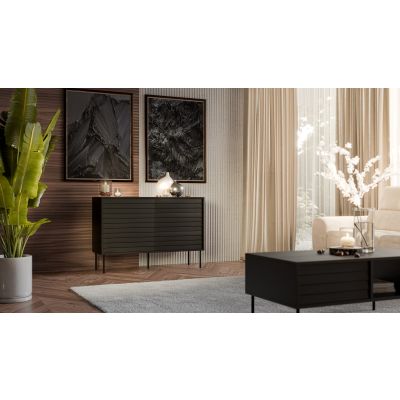 3. Kommode 1D3S CORTINA 120x40x81 schwarz