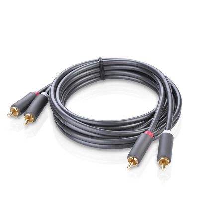 4. Ugreen AV104 10518 Audiokabel 2RCA (männlich) / 2RCA (männlich) 2 m – grau