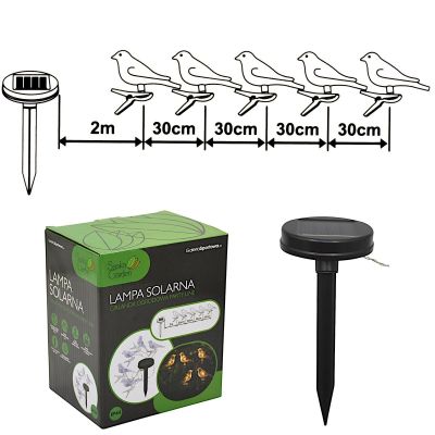 8. Solar-Lichtergirlande mit Vogelmotiv für Gartenpartys (5 LEDs)
