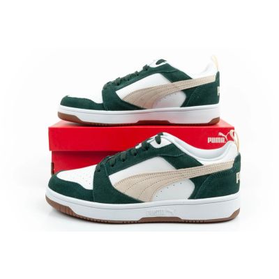 10. Puma Rebound v6 Herren-Sportschuhe, modisch und bequem, weiß/grün