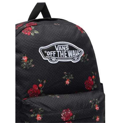 2. Vans Old Skool Classic Rucksack – Schwarz mit Rosen, 22 l