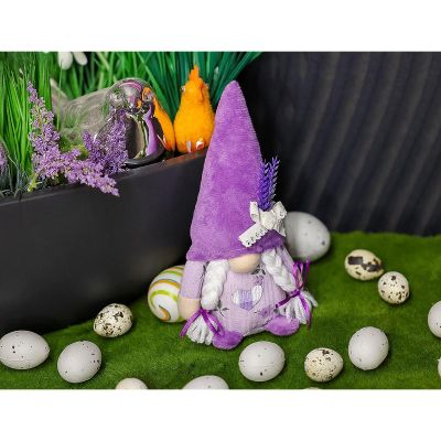 5. Zwergenmädchen in Lavendel, 20 cm, Frühlingsdekoration