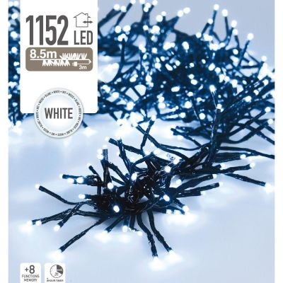 6. Lichterkette für den Weihnachtsbaum, 1152 LEDs, Timer, Kaltweiß