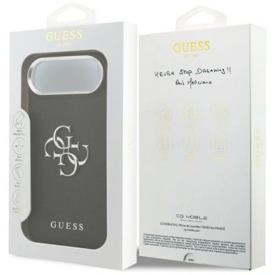 8. Guess Grained Big 4G Classic Logo Hülle für iPhone 17 Air - Schwarz