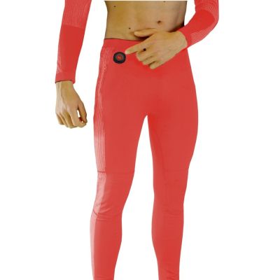 31. GLOVII Beheizbares Thermoaktiv-Unterwäsche-Set, Sweatshirt und Hose, Größe M, Orange, inklusive Batterien und Ladegerät, GXRM