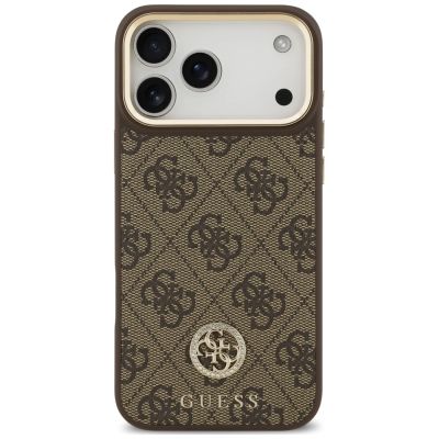 3. Guess 4G Strass Logo MagSafe Hülle für iPhone 18 Pro Max / 17 Pro Max – Braun