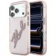 Karl Lagerfeld IML Big Signature Resin Metal Frame Case für iPhone 18 Pro Max / 17 Pro Max - Pink