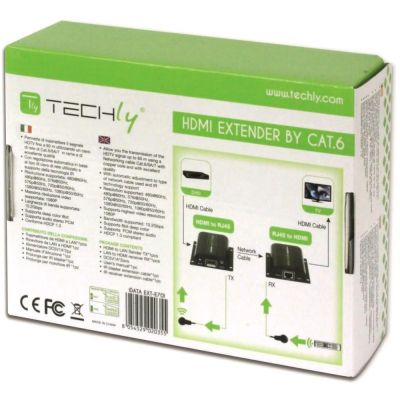 8. TECHLY HDMI-Verlängerung, HD 3D, 60 m, PO, RJ45, IR-Fernbedienung, IDATA EXT-E70I