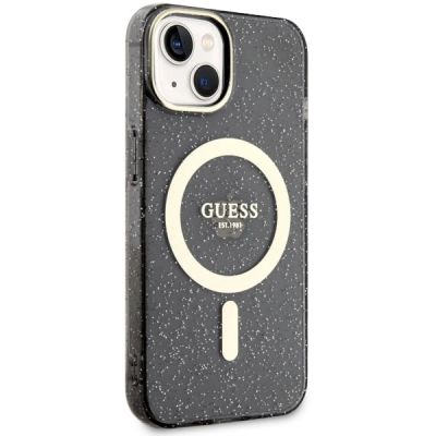 4. Guess GUHMP14MHCMCGK iPhone 14 Plus 6,7" schwarz/schwarze Hardcase Glitter Gold MagSafe