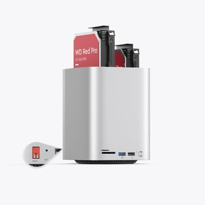 5. Orico MiniTower Dockingstation mit Festplatteneinschüben für bis zu 56 TB – Silber