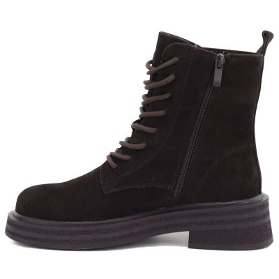 6. Damen-Ankle-Boots aus Leder, Wildleder, Schokoladenbraun, Sergio Leone TR-02