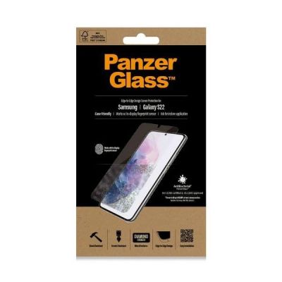 4. PanzerGlass E2E Microfracture antibakterielles Glas für Samsung Galaxy S22 – mit schwarzem Rahmen