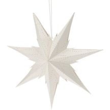 DEKORATIVER HÄNGESTERN SCHNEEFLOCKE AUS PAPIER 60 CM WEISS 7-ARMIG