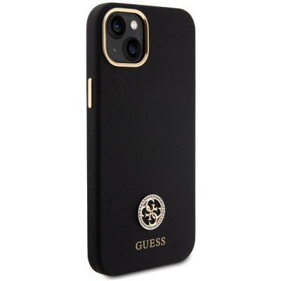 4. Guess Silicone Logo Strass 4G Case für iPhone 15 Plus / 14 Plus 6.7" - Schwarz