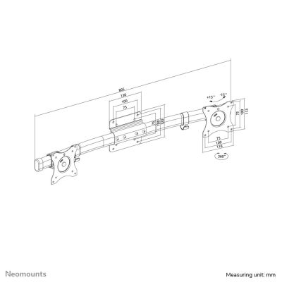 8. Neomounts FPMA-CB100BLACK Monitorhalterung/Ständer 68,6 cm (27") Wandmontage Schwarz