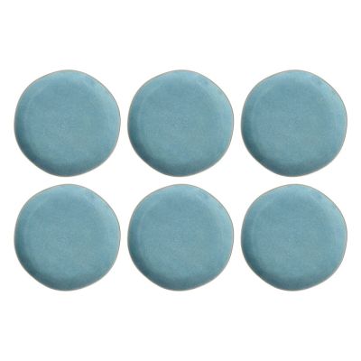 ROSE&TULIPANI CONCERTO FUSE AZZURRO Set mit 6 Speisetellern 27 cm