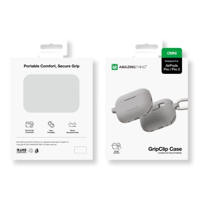 4. AmazingThing Omni Case für AirPods Pro 2, Silikonhülle, Grau