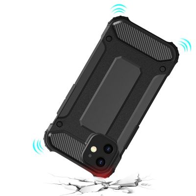7. Hybrid Armor robuste TPU/PC Panzer Handyhülle Hard Case für iPhone 12 Pro Max schwarz