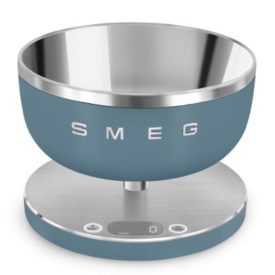 Smeg KSC01SBMWW Küchenwaage, blau, rundes Oberteil, elektronische Küchenwaage