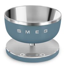 Smeg KSC01SBMWW Küchenwaage, blau, rundes Oberteil, elektronische Küchenwaage