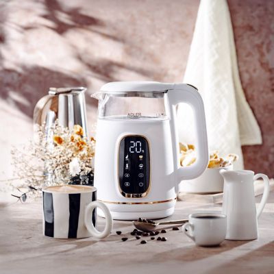 12. Adler AD 1305WG Wasserkocher 1,7 l 2200 W Transparent, Gold, Weiß