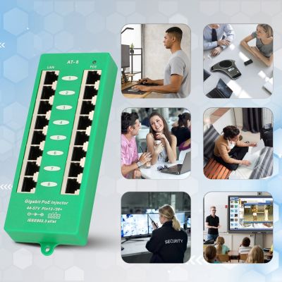 14. Extralink Gigabit PoE Injector 8 Port Active, 8 Gigabit 802.3at/af Ports, Modus A