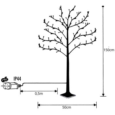 6. DEKORATIVER BAUM 144 LED 150 CM BRAUN