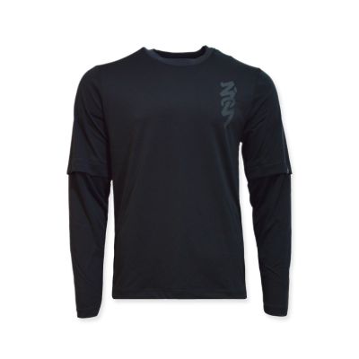 Air Jordan Zion Langarm-Shootingshirt Schwarz/Dunkelgrau/Dunkelgrau - DJ5871-010