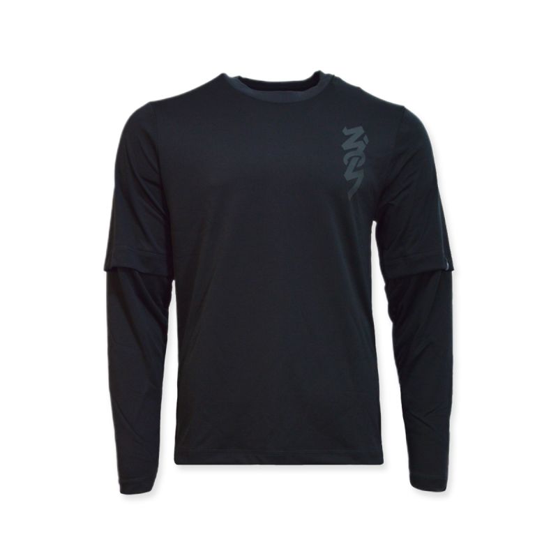 Air Jordan Zion Langarm-Shootingshirt Schwarz/Dunkelgrau/Dunkelgrau - DJ5871-010