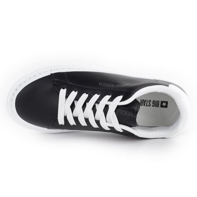 4. Schwarze Low-Top-Sneaker aus Öko-Leder auf der Plattform Big Star TT274927