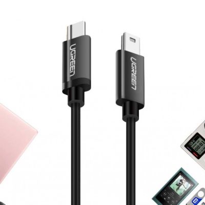 4. Ugreen US242 USB-C (männlich) / Mini-USB (männlich) Kabel 1 m – Schwarz