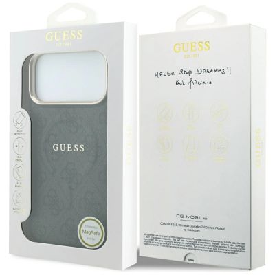 8. Guess Embossed 4G Classic MagSafe Hülle für iPhone 17 Pro Max / 18 Pro Max – Schwarz