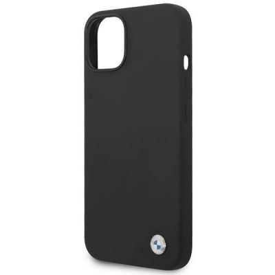 6. BMW Silikon-Metall-Logo-Hülle für iPhone 14 – Schwarz