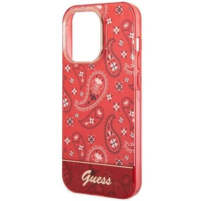 6. Guess GUHCP14LHGBNHR iPhone 14 Pro 6,1" rot/rote Hardcase Bandana Paisley