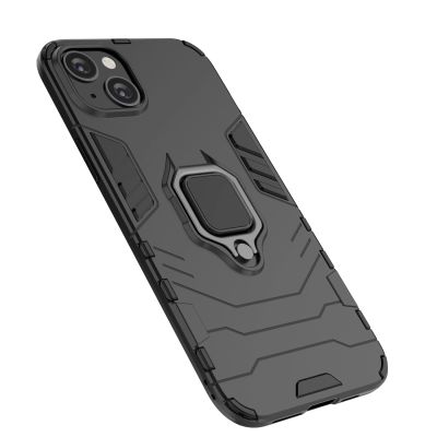 16. Ring Armor Hülle für iPhone 14 Plus gepanzerte Hülle magnetischer Haltering schwarz