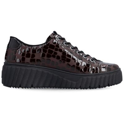 2. Damen-Sneaker aus Lackleder, Krokodilbraun, Rieker N2555-25