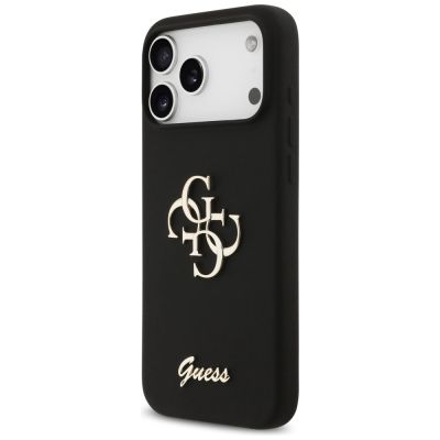 2. Guess Silicone Big 4G Script Case für iPhone 17 Pro Max - Schwarz